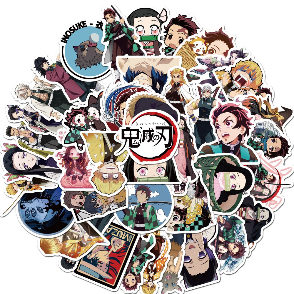 Sticker/ Hình dán anime Kimetsu No Yaiba/ Trụ Cột/ Thanh Gươm Diệt Quỷ ( Combo 10-50)