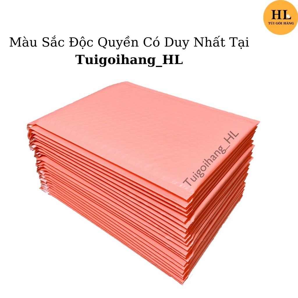 Túi gói hàng chống sốc màu hồng đào chất liệu cao cấp size 18x23+4cm ( có lớp khí bong bong bên trong ) TUIGOIHANGHL