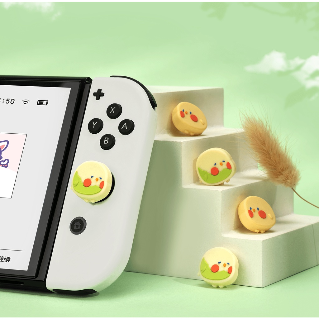 Bộ 4 núm bọc analog hình chú chim mũm mĩm đáng yêu (Geekshare) cho Joy-Con - Nintendo Switch V1-V2 / OLED / LITE