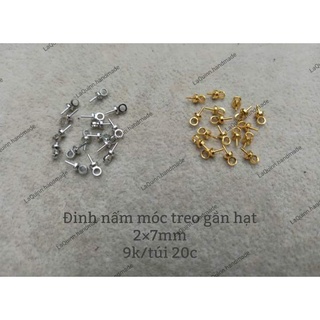Đinh nấm móc treo dán hạt- nguyên liệu làm trang sức handmade