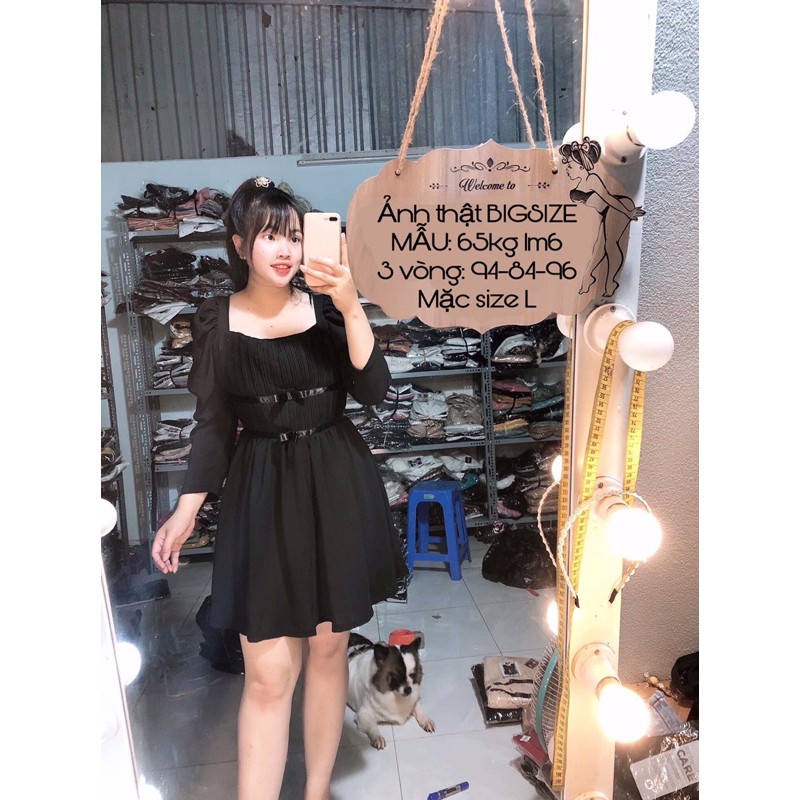 ĐẦM XẾP LI TAY PHỒNG BIGSIZE 55-90kg (có size, ẢNH THẬT)