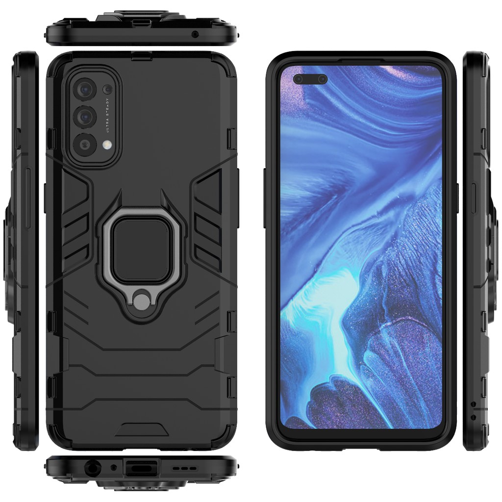 Ốp lưng Oppo Reno 4 / Reno 5 / 5G / Reno 7 5G Iron Man Iring chống sốc giá đỡ mặt lưng cao cấp siêu bền