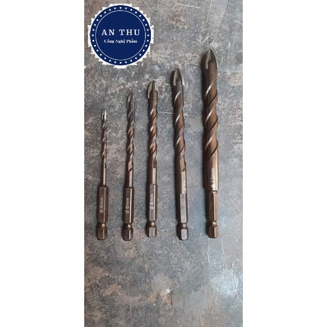 Mũi Khoan Đa Năng Với 5 Kích Cỡ Mũi 4mm, 6mm, 8mm, 10mm, 12mm, Mũi Sắc Nhọn, Thép Độ Cứng Cao, Khoan Ngọt, Nhẹ