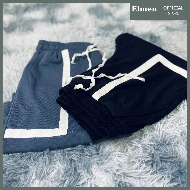 Quần đùi nam nữ unisex  ống rộng chất thun poly, quần short nam nữ unisex dáng sooc thể thao - ELMEN