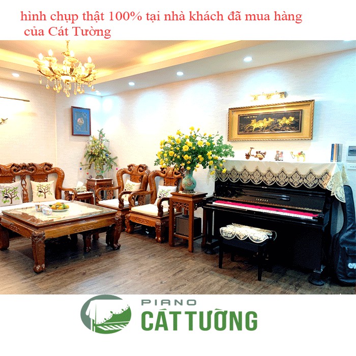 Khăn phủ đàn piano R7y vải GẤM màu kem hoàng gia ★