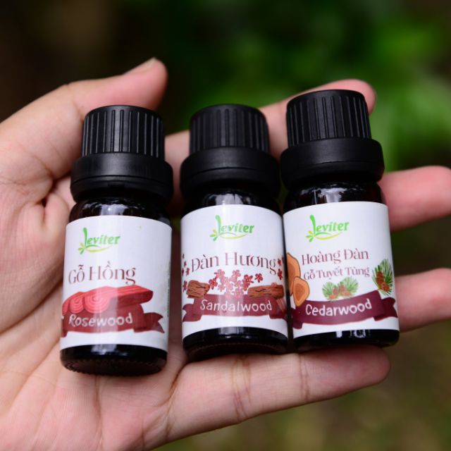 Combo Tinh dầu Gỗ hồng, Đàn hương, tuyết tùng 10ml x 3 chai