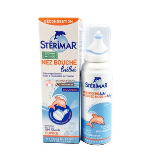 Dung Dịch Nước Muối Biển Xịt Mũi Giúp Làm Sạch, Chống Nghẹt Mũi Cho Trẻ Em Sterimar 50ml