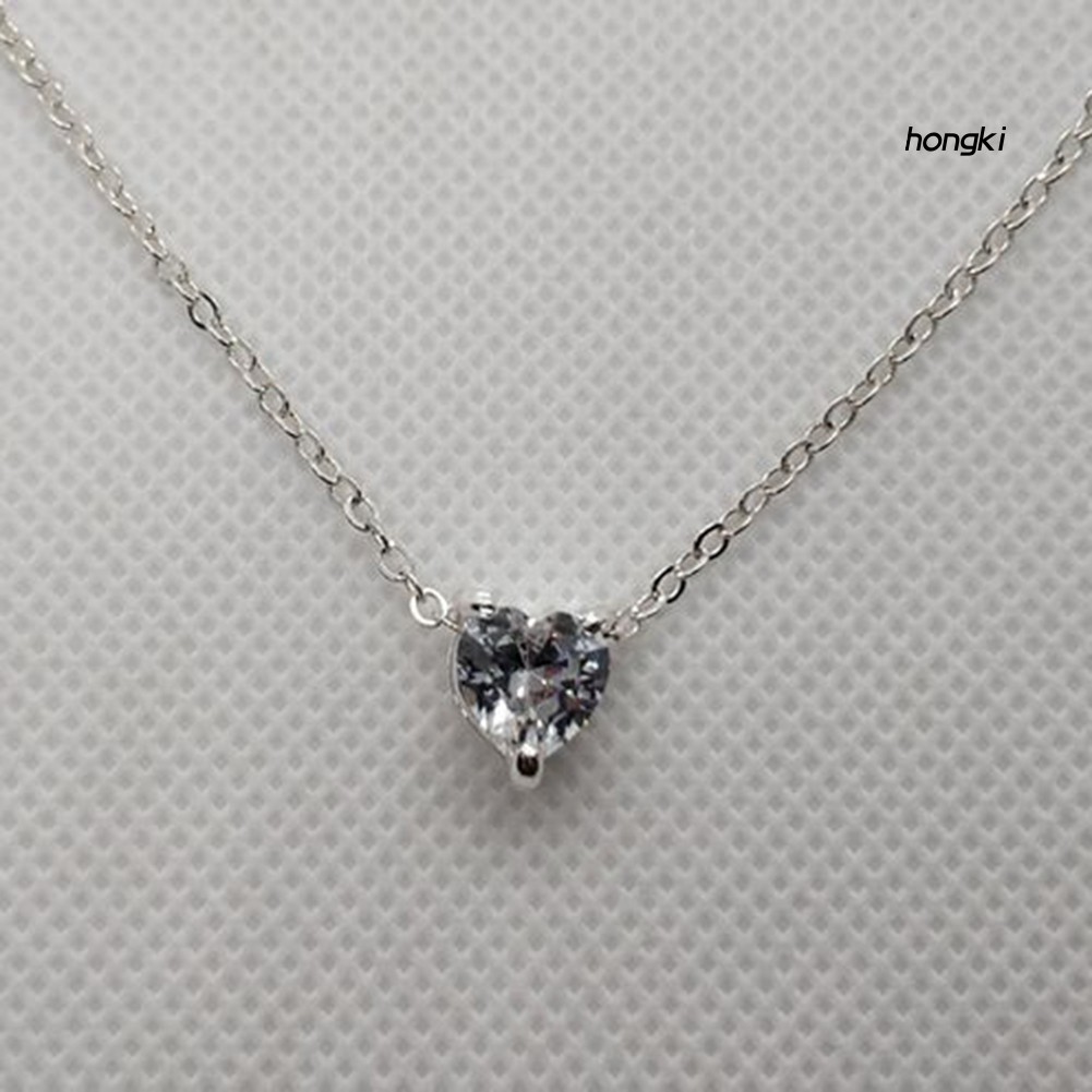 vòng cổ Hợp Kim Mặt Hình Trái Tim Đính Đá Zircon Thời Trang Cho Nữ