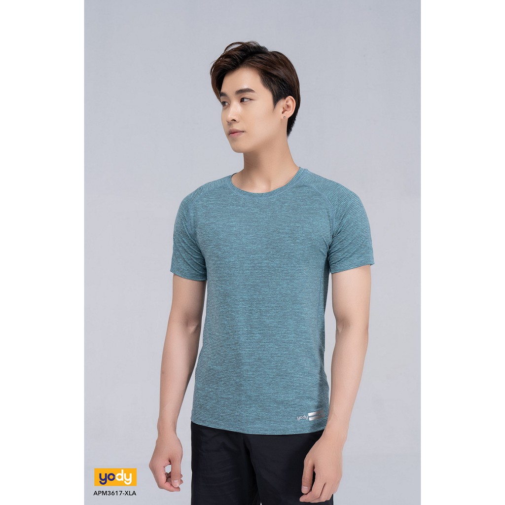 Áo thun YODY Nam không cổ cotton coolmax raglan mềm mại thấm hút - APM3617