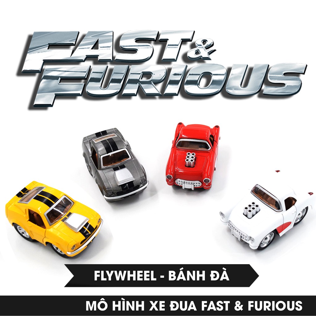 Ô tô mô hình tỷ lệ 1:36 xe đua Fast&Furious bánh đà chất liệu hợp kim đồ chơi an toàn cho bé lứa tuổi 3+