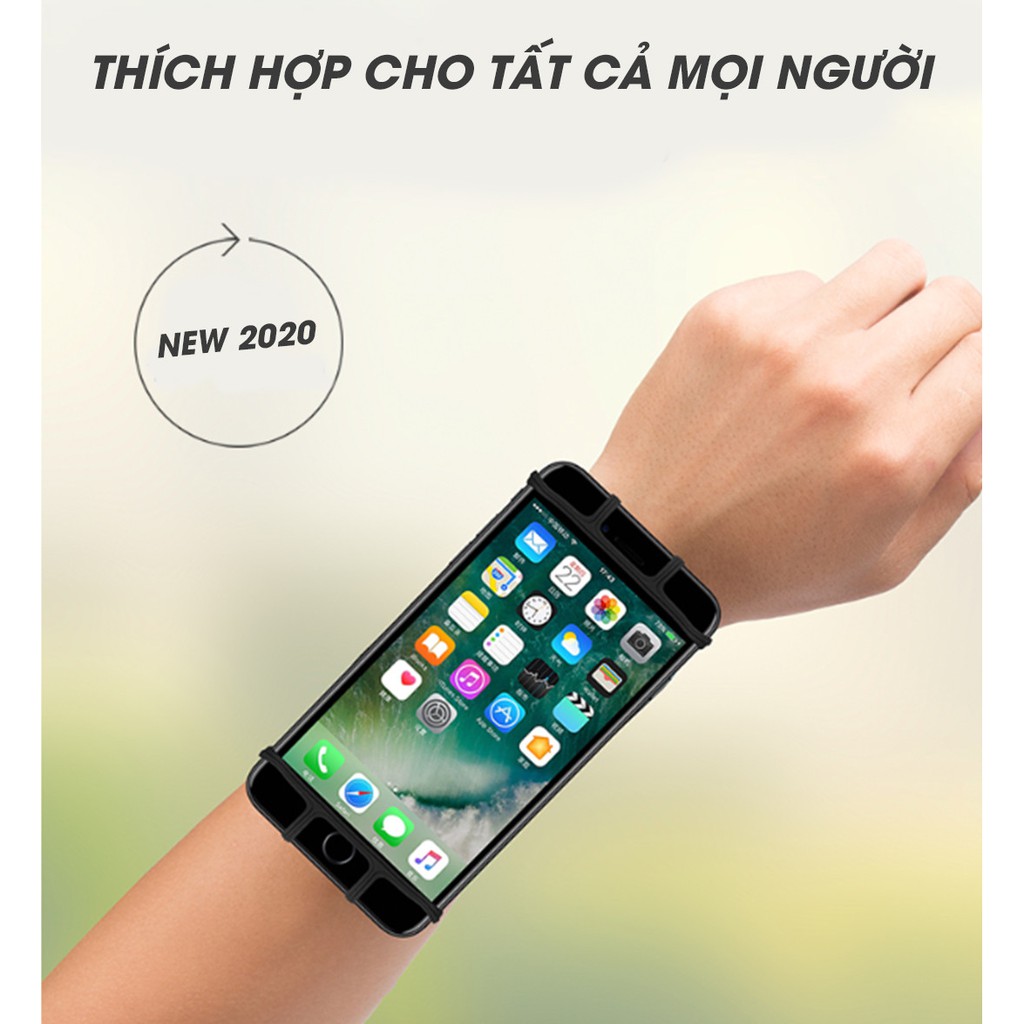 Kẹp điện thoại đeo tay xoay 360 cho phượt thủ