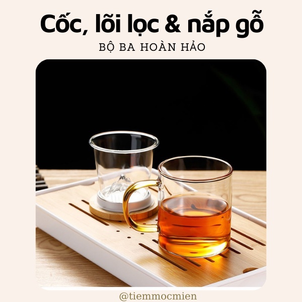 Cốc thủy tinh lọc trà Nhật Bản chịu nhiệt cao cấp sử dụng trong văn phòng làm việc