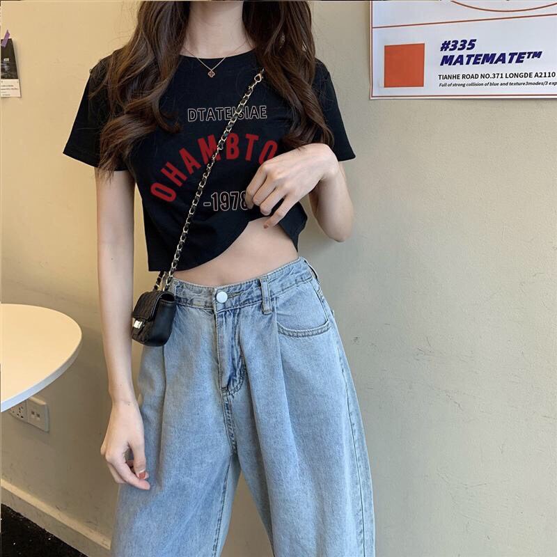 ÁO CROPTOP BODY NỮ CỔ TRÒN IN CHỮ CÁ TÍNH 121