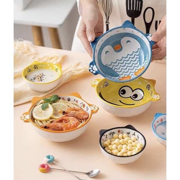 Bộ bát đĩa gốm sứ decor cho bé ăn dặm siêu đáng yêu