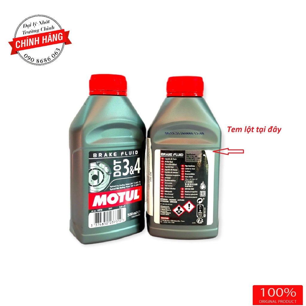Dầu thắng, phanh tổng hợp Motul Dot 3 &amp; Dot 4 500ML