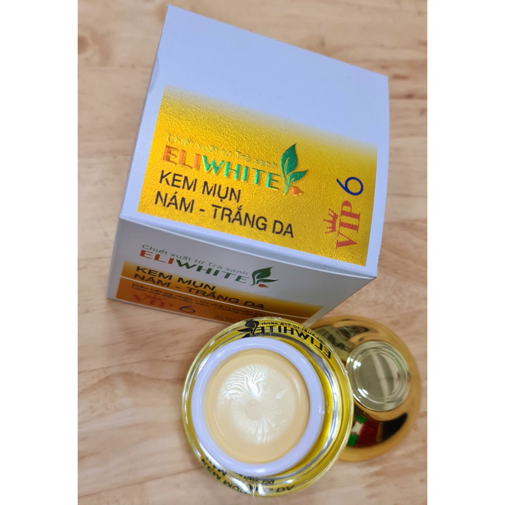 Kem ngừa mụn mờ thâm nám trắng da EliWhite trà xanh 15g chính hãng