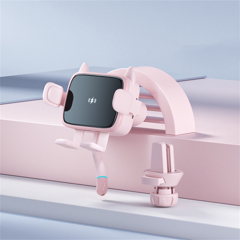Hàng Sẵn Giá đỡ điện thoại trên ô tô 2 trong 1 sạc không dây 15W Kẹp tự cho Bảng điều khiển Thông gió【Southdakota051】