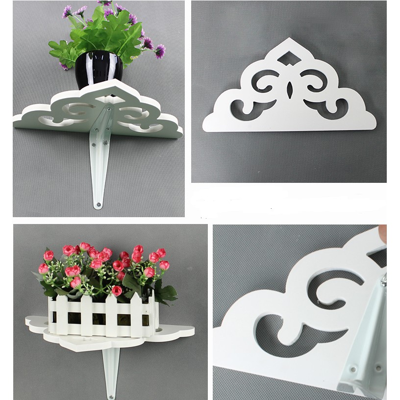 Kệ tam giác để đồ nhà tắm, ngoài trời hoàn toàn chống nước (kèm sẵn ốc vít và giá đỡ bằng sắt)