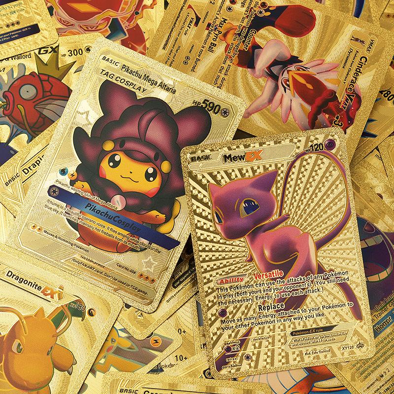 11 Thẻ Bài Pokemon Vàng Lá Màu Cầu Vồng Sưu Tầm Rare Quà Tặng Cho Trẻ Em