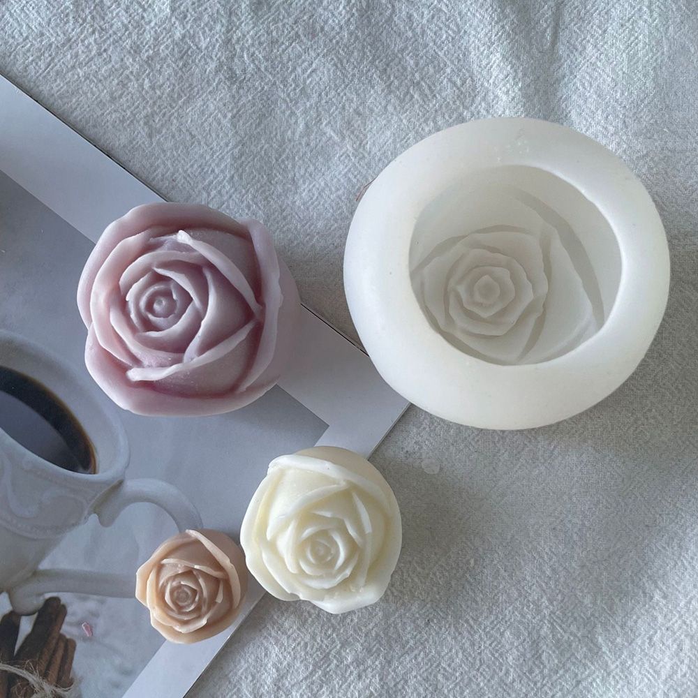 Khuôn silicone làm xà phòng/nến thơm hình hoa hồng 3D DIY