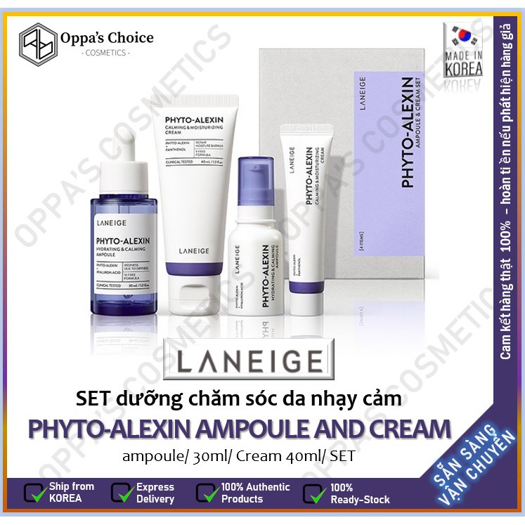 Set dưỡng chăm sóc da nhạy cảm NEW LANEIGE PHYTO-ALEXIN AMPOULE & CREAM & DUO SET