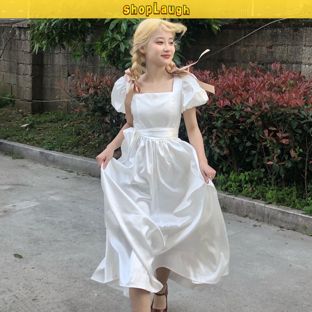 Super light fairy dress French white bell flower dress