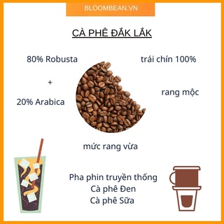 Cà phê Đăk Lăk - 80% Robusta 20% Arabica - Cà phê pha Phin, pha Máy