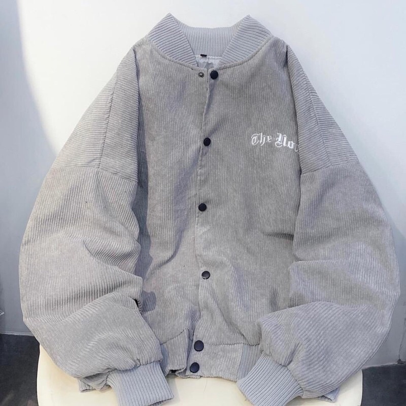 Áo Khoác Bomber Nhung Gân 2 lớp chữ thêu The noah unisex nam nữ [ Ảnh thật ] 2t.clothes