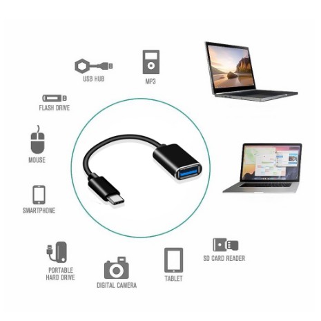 Cáp OTG kết nối máy tính bảng với USB- CÁC LOẠI USB (Đen)