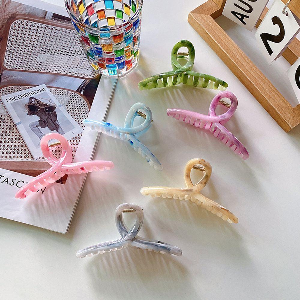 Kẹp Tóc Càng Cua Bằng Acrylic Màu Gradient Kiểu Vintage Ngọt Ngào Cho Bạn Gái