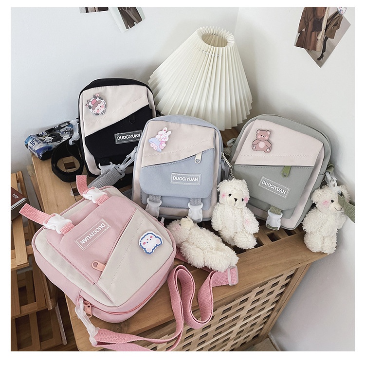 Túi xách đeo chéo BunBeat, Túi vải dễ thương cho học sinh đi học đi chơi TDC24