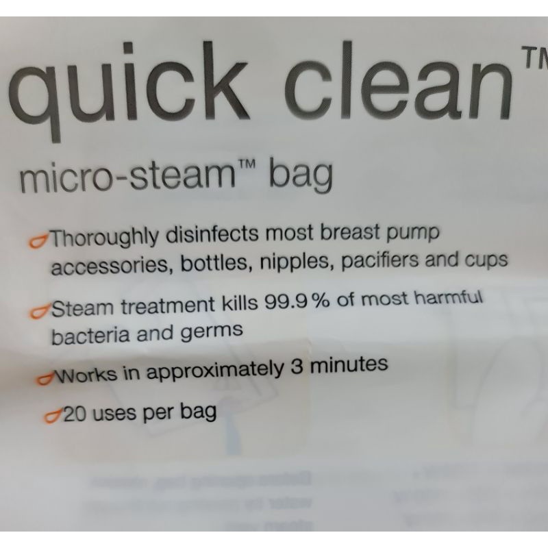 Túi tiệt trùng phụ kiện hút sữa Quick Clean tiệt trùng bằng lò vi sóng đến 99,99% vi khuẩn, rất tiện cho mẹ sữa công sở