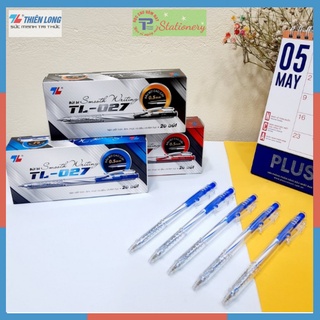 Bút bi Thiên Long TL027 - bút bi nét nhỏ ngòi 0.5mm - mực xanh/ đen/ đỏ- hàng chính hãng Thiên Long