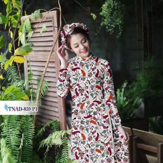 Vải áo dài hoa 3d