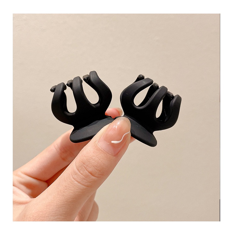 Set 2 chiếc kẹp càng cua 3 chấu 2cm đen mini dễ thương Tatitava