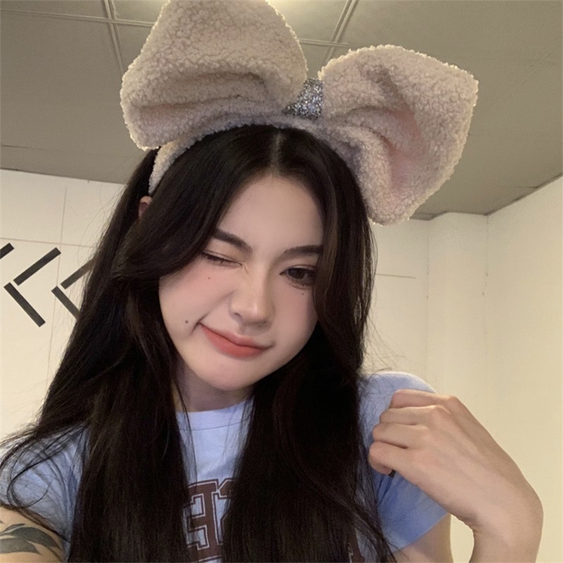 Băng Đô Nơ Cài Tóc Bằng Lông Nhung Dành Cho Nữ