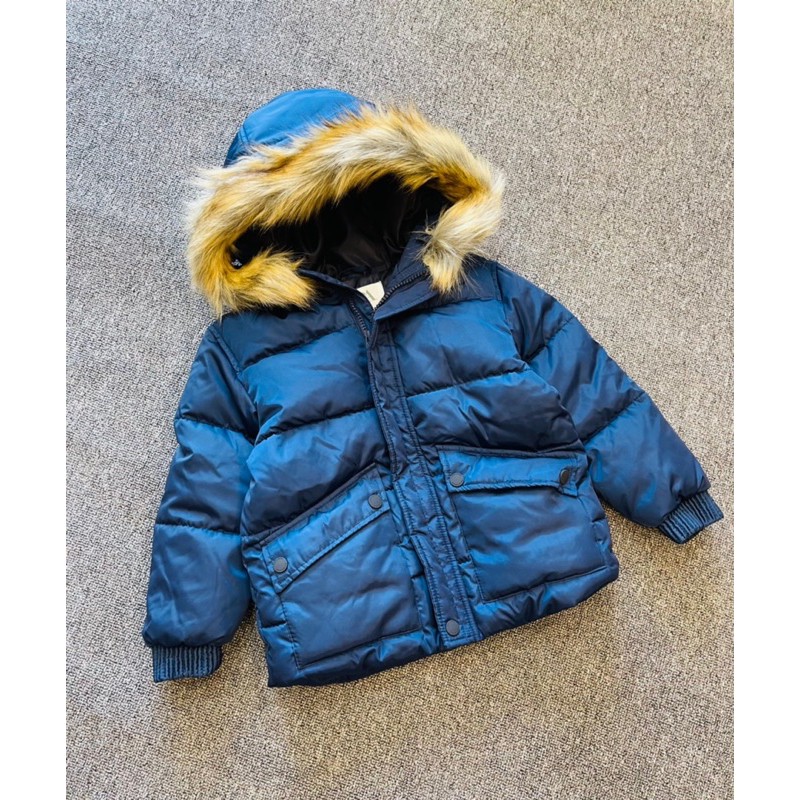 Áo phao parka Zara cổ lông có thể tháo rời 1-5Y