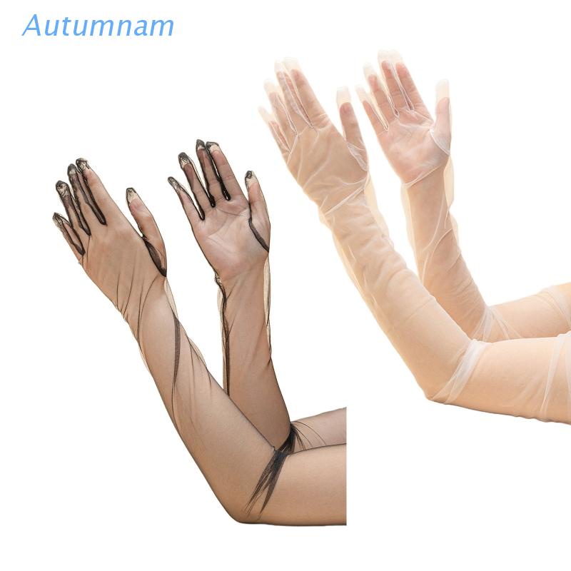 Găng Tay Dài Trong Suốt Co Giãn Tốt Thời Trang Mùa Thu