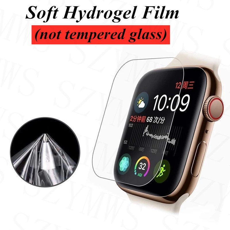 Miếng Dán Hydrogel Mềm Bảo Vệ Màn Hình Cho Apple Watch Series 7 6 5 4 3 2 1 45mm 44mm 42mm 40mm 38mm