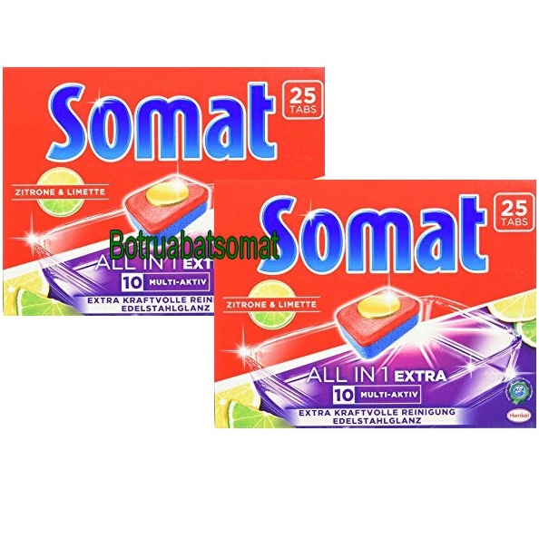 VIÊN RỬA BÁT SOMAT ALL IN 1 (ĐỨC) 25 VIÊN COMBO 2 HỘP