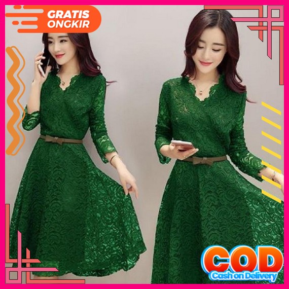 Mcfk < Đầm Midi Kẻ Sọc Caro / Đầm Dài Thường Ngày / Đầm Hàn Quốc / Đầm Thổ Cẩm Mới Nhất Cho Nữ Làm Quà Tặng Giáng Sinh Phong Cách Hàn Quốc Fwg - Shaby / Đầm Brocade