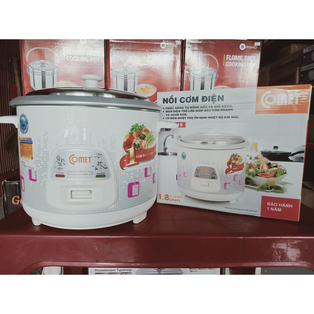 Nồi Cơm Điện Nắp Rời 1.8l Chính Hãng Comet Bảo Hành 1 Năm | BigBuy360 - bigbuy360.vn
