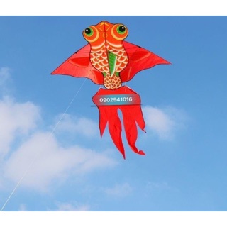 [MUA 1 ĐƯỢC 2] Diều Cá Đỏ 3 đuôi mẫu mới - TẶNG DÂY CÓ TAY CẦM DÀI 150M DÂY + TÚI VẢI ĐỰNG DIỀU NHÀ MAY