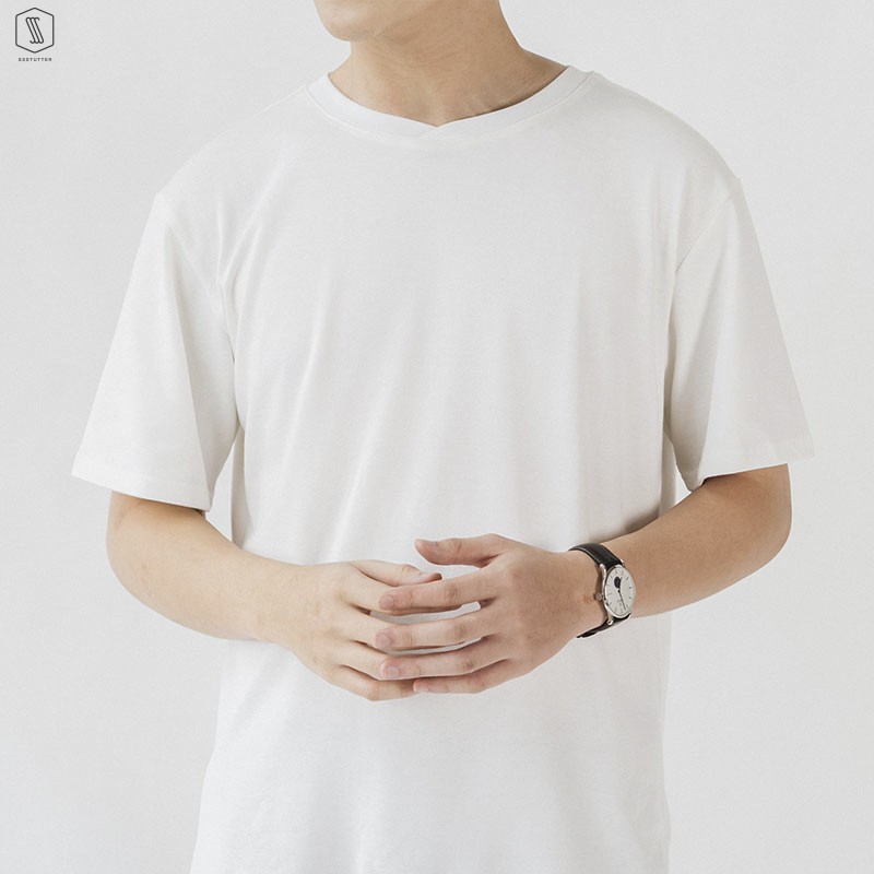 Áo Phông Trơn Unisex Basic SSSTUTTER cổ tròn ngắn tay chất cotton thoáng mát 4 màu tay ngắn Peak Tee