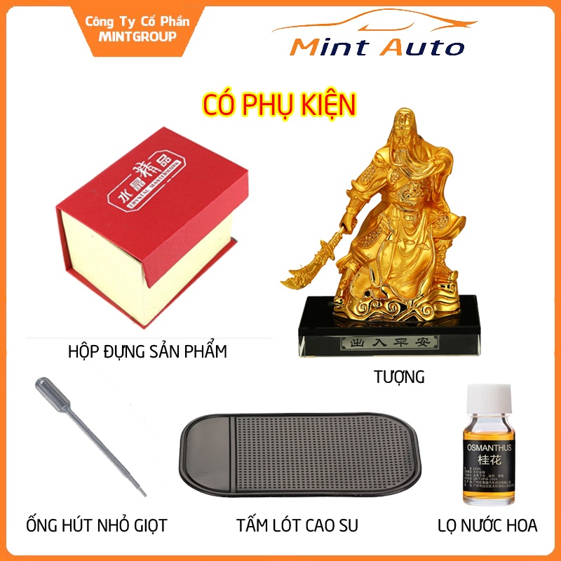 Nước Hoa Xe Hơi Tượng Quan Công Phong Thủy Bằng Hợp Kim Trang Trí Ô Tô Cao Cấp ( Màu Xanh Da Trời - Mệnh Thủy )