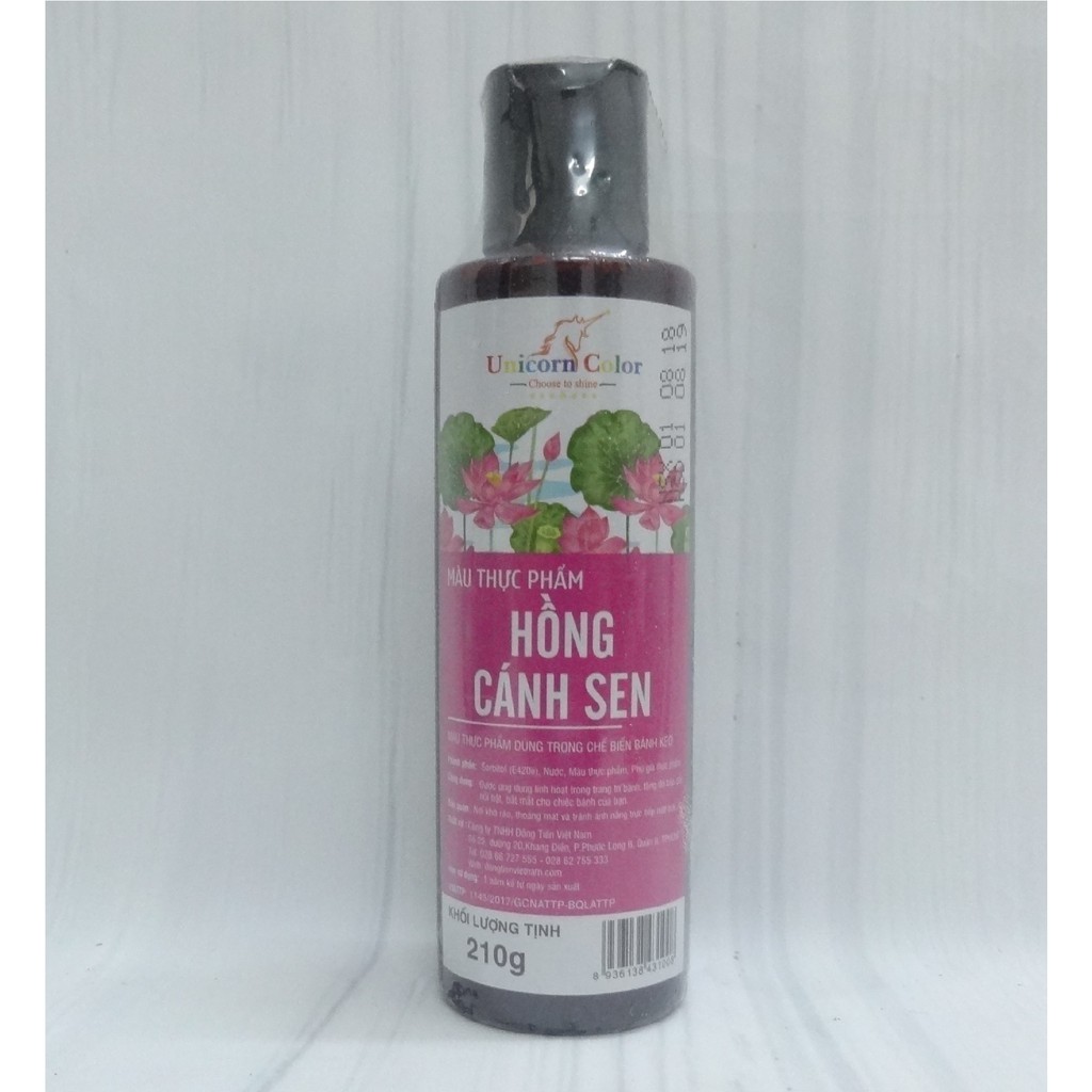 Màu nước hông cánh sen unicorn 210gr.