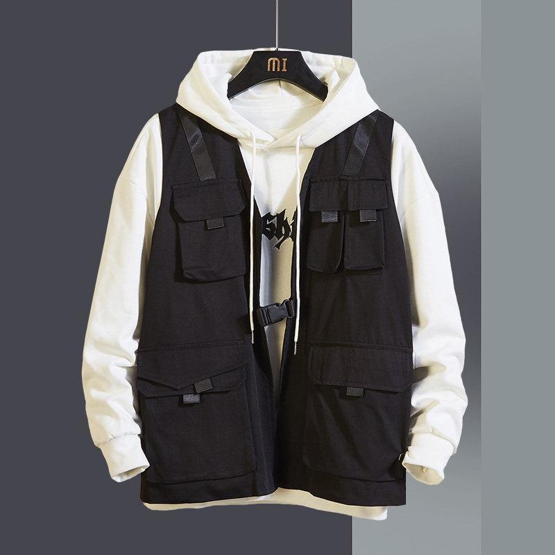 Áo khoác denim không tay có túi thời trang nam tính