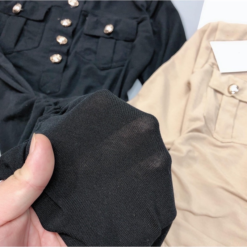 VÁy body THUN nhún cài cúc mới