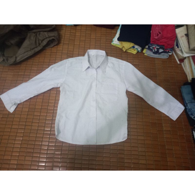 Áo sơ mi trắng trẻ em dài tay