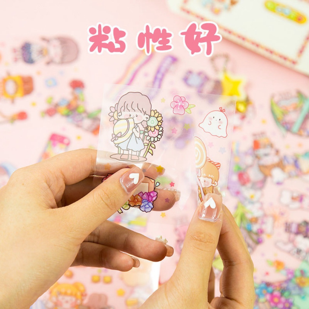 Bộ 20 Tấm Sticker HXGS Hoạt Hình Chống Thấm Nước